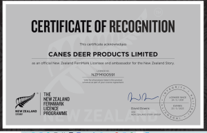 a certificate of recognition for a new zealand product.